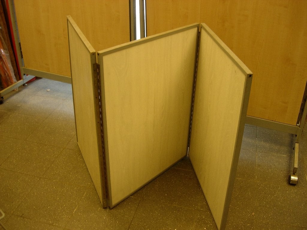 tafelplooischerm, Industriel, Utilisé, Bois, Beige