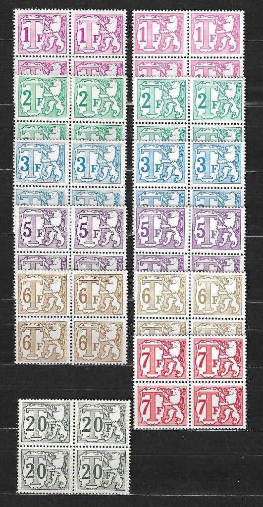 België OPC TX66-72 Heraldieke leeuw Groot waardecijfer **, Ophalen of Verzenden, Postfris, Postfris