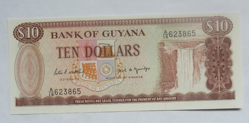 Guyana 10 dollars 1989, Timbres & Monnaies, Billets de banque | Amérique, Envoi, Amérique du Sud
