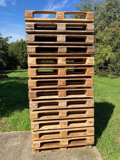 26 EUROPALETTES LIVRÉES PRESQUE NEUVES, 50 mm ou plus, Moins de 200 cm, Pin, Comme neuf
