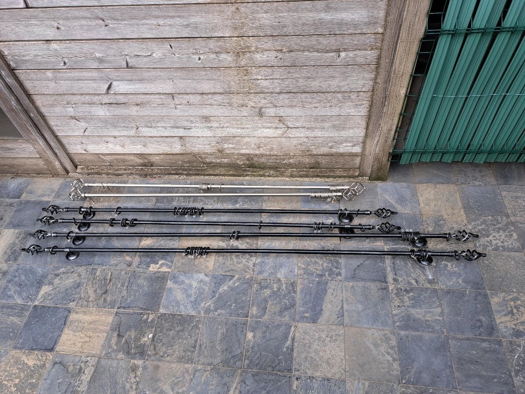gordijnroedes met ringen, Ophalen, Gebruikt, Zwart, Met ringen