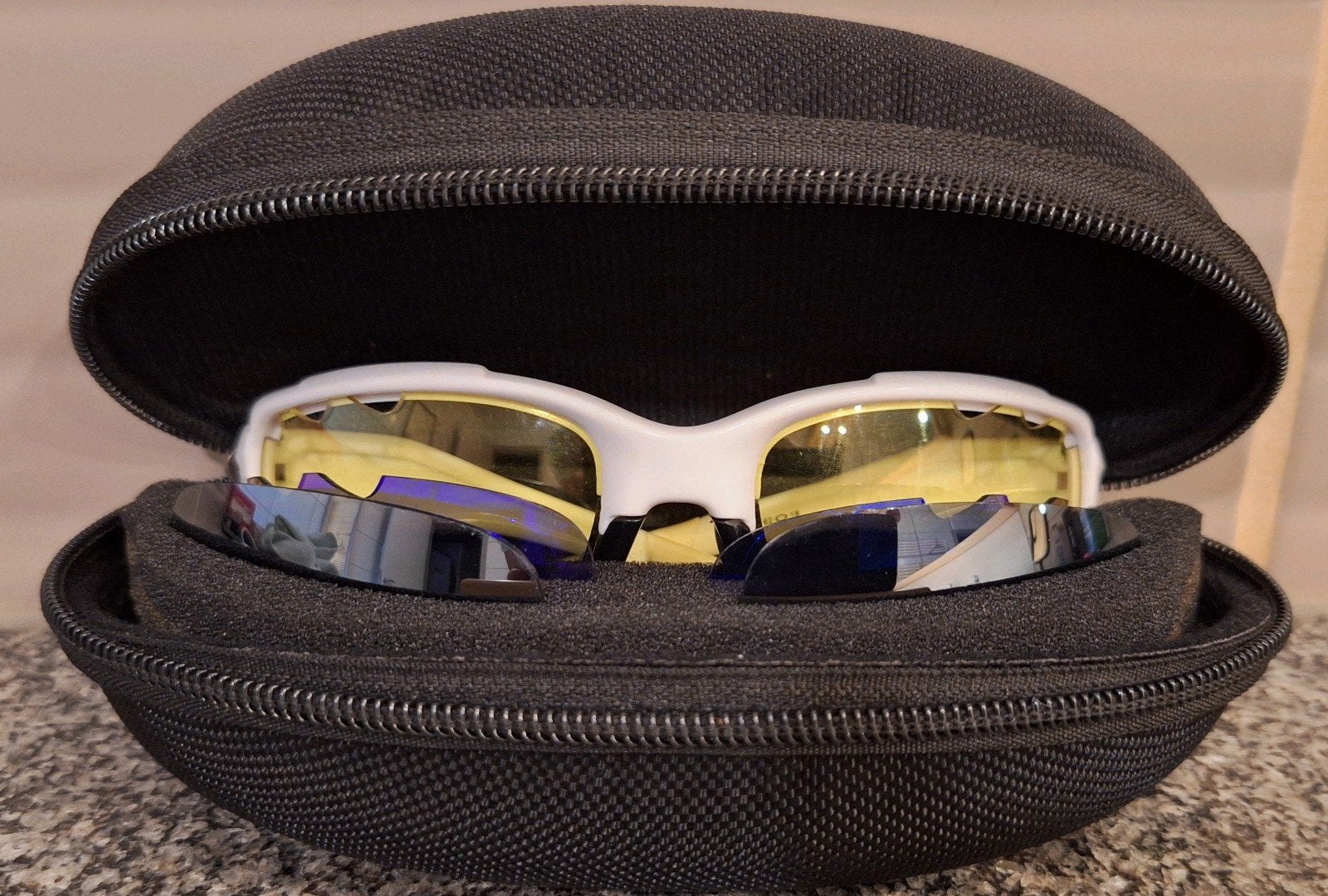 Oakley Jawbone zonnebril – 3 originele lenzen – doos & doek, Zonnebril, Wit, Ophalen of Verzenden, Zo goed als nieuw