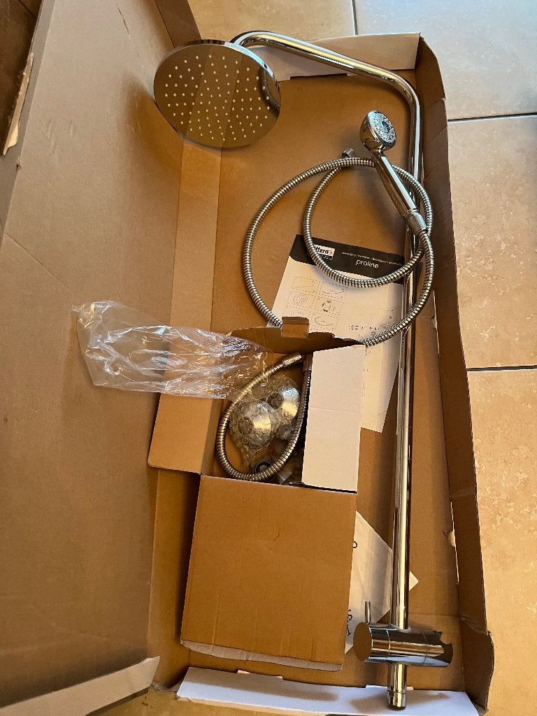 Regendoucheset, Ophalen, Zo goed als nieuw, Chroom, Douche