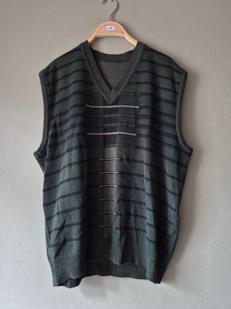Vintage Heren Gebreid Vest | Mouwloos | Maat L  Jaren '80/'9, Maat 52/54 (L), Vintage, Ophalen of Verzenden, Gedragen