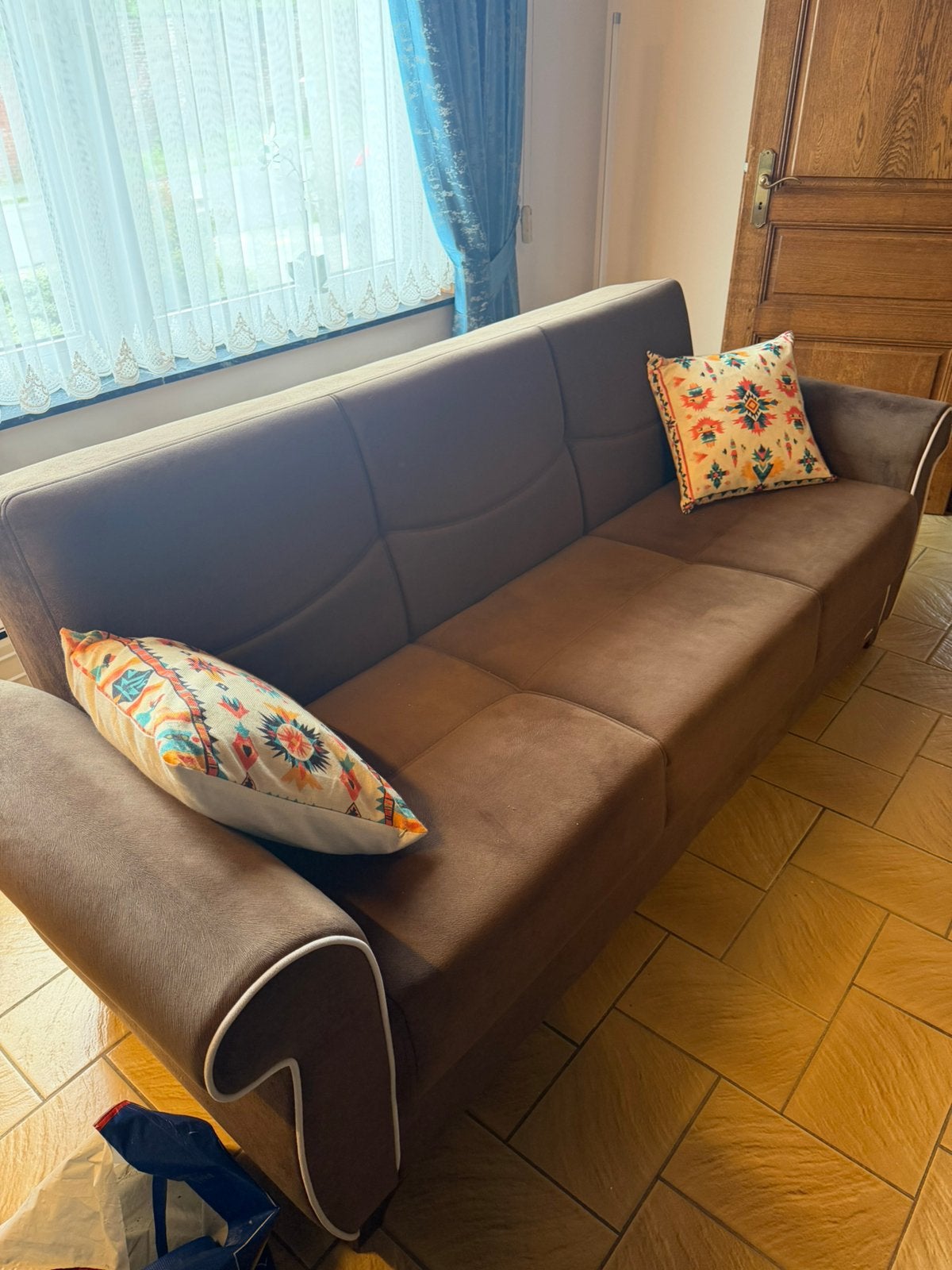 Salon 3 piece, fauteuil 1,2 et 3 places, Autres dimensions, Banc droit, Comme neuf, Enlèvement