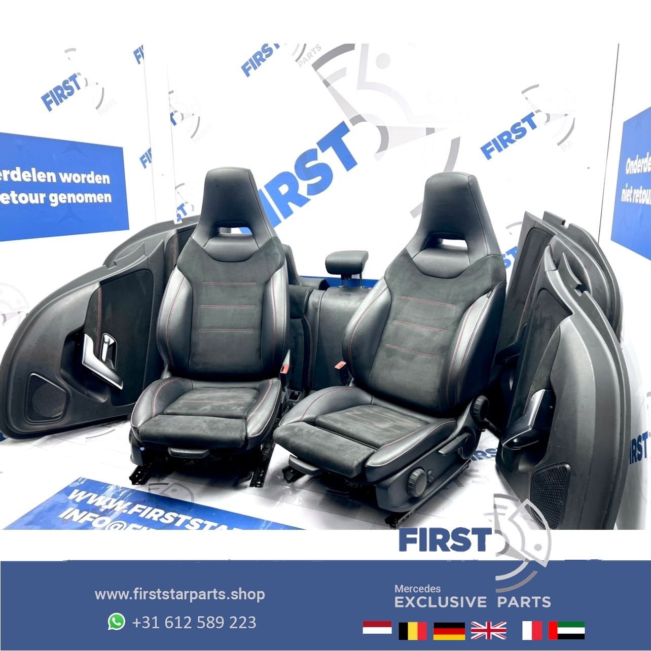 W177 AMG STOELEN ZWART Mercedes A Klasse rode stik STOELEN +