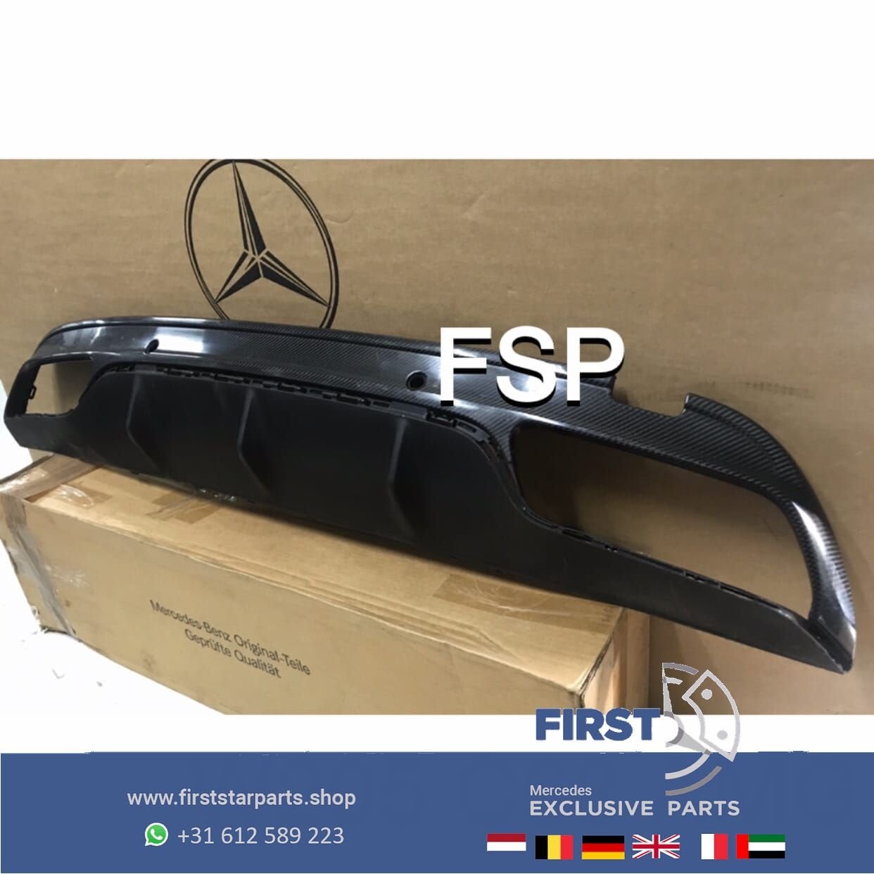 A2058854005 W205 C63 C63S AMG CARBON DIFFUSER Mercedes C KLA, Auto-onderdelen, Gebruikt, -, Ophalen of Verzenden, -