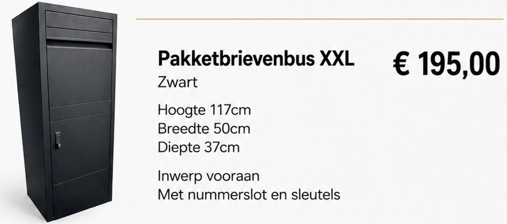 Pakketbrievenbus XXL, Ophalen of Verzenden, Nieuw, Aluminium, Staande brievenbus