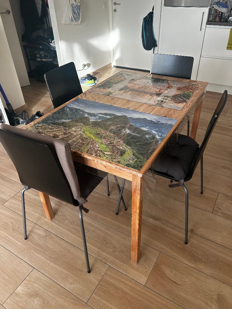 Ikea Table INGO, 120 x 75 cm met Stoelen en Zitkussens, Huis en Inrichting, Ophalen, Grenenhout, 100 tot 150 cm, Vierkant