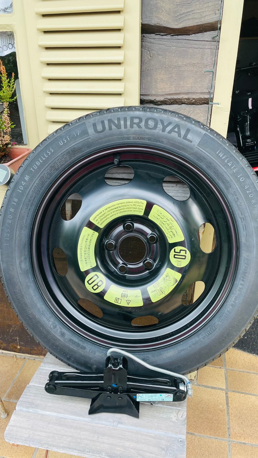 Nieuw ! Reservewiel thuiskomer met nieuwe krik van Omoda 5, Ophalen