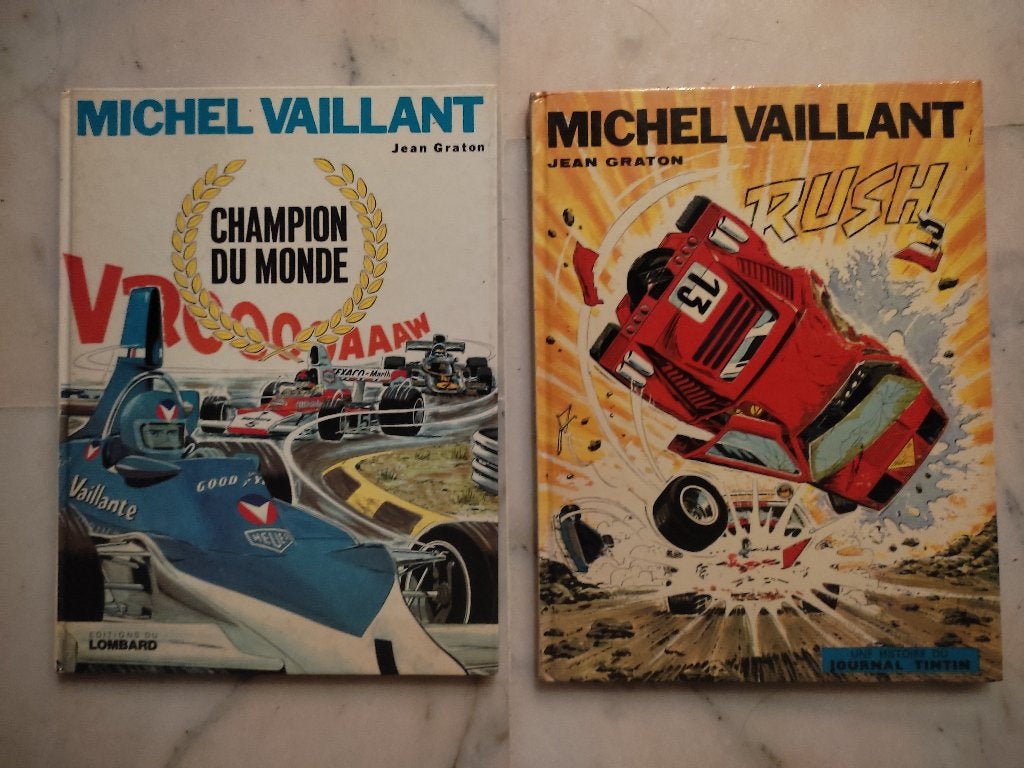 2 albums Michel Vaillant : Champion du monde / Rush (e.o)., Livres, BD, Plusieurs BD, Enlèvement ou Envoi, Comme neuf, Jean Graton