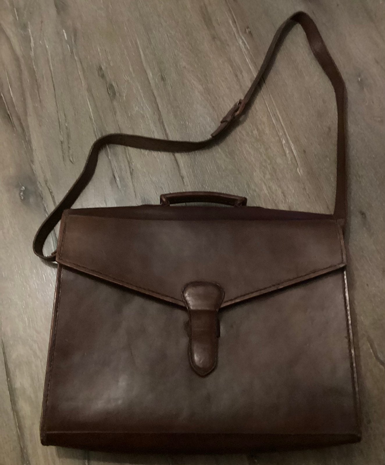 VINTAGE GROTE MOOIE LEREN TAS ,DONKERBRUIN…PRACHTIG!, Handtassen en Accessoires, Verzenden, Zo goed als nieuw, Bruin, Leer