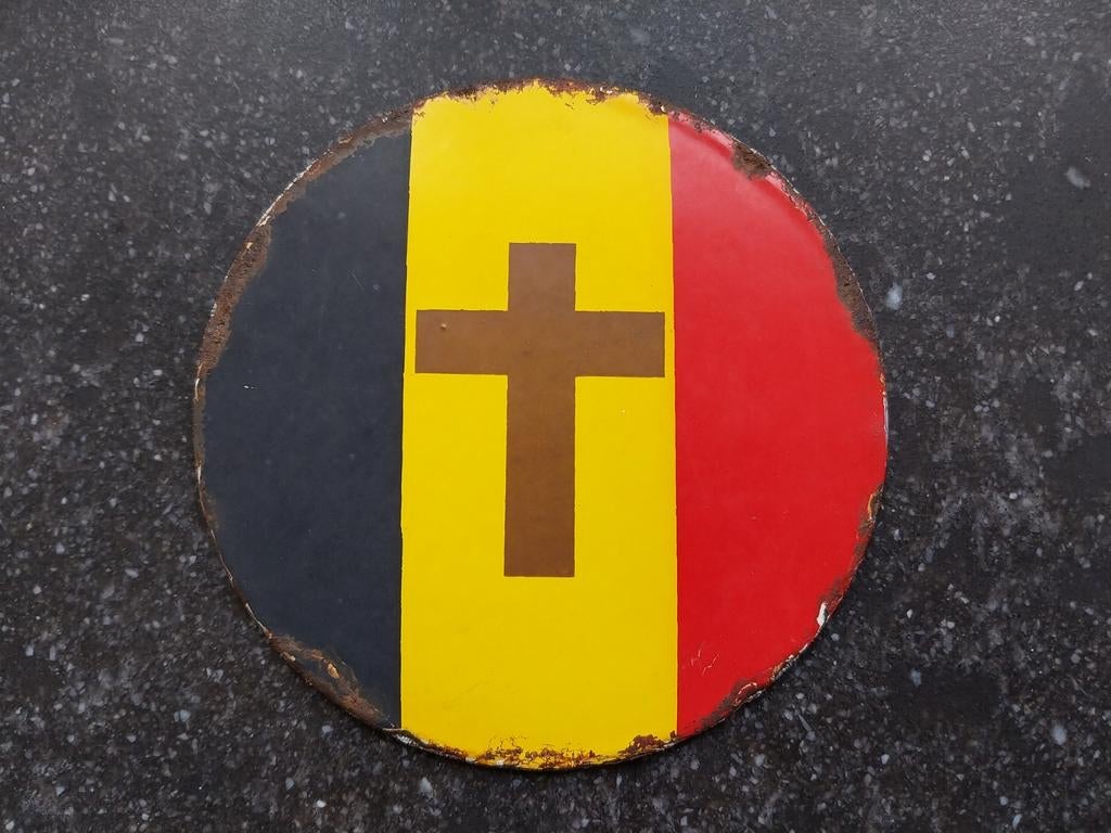 Emaille plaatje Belgisch leger wo1 wo2, Antiek en Kunst, Ophalen of Verzenden