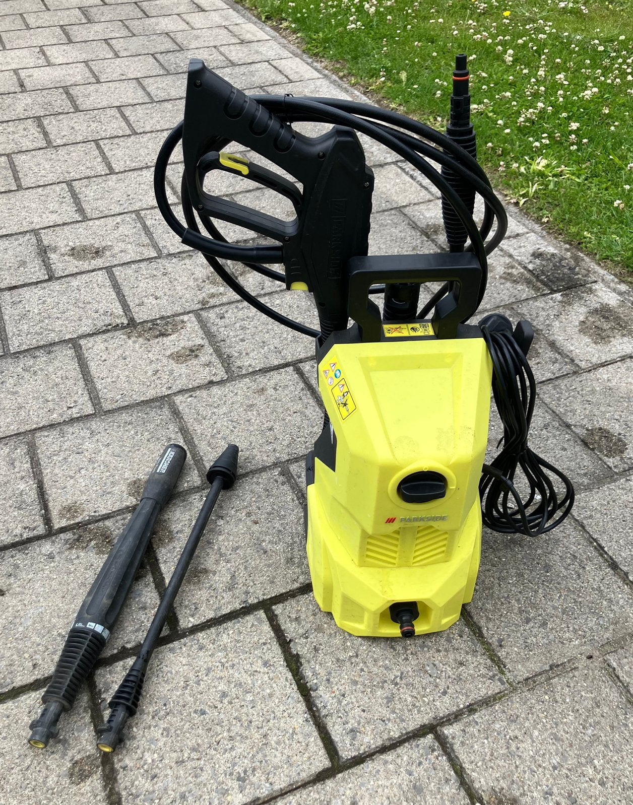 Hogedrukreiniger Parkside + Kärcher accessoires, Tuin en Terras, Hogedrukreinigers, Gebruikt, Elektrisch, Met autostop en -start