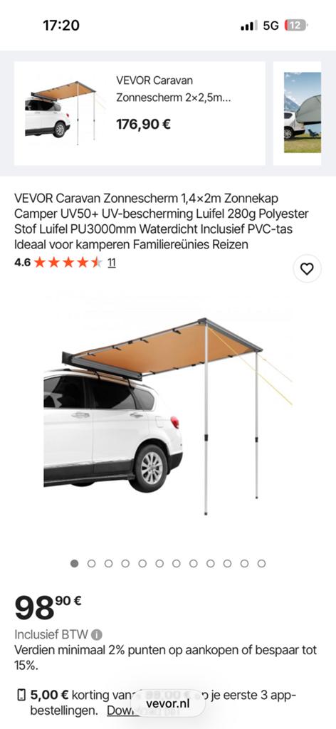 Vevo tarp zonnescherm auto, Enlèvement, Utilisé