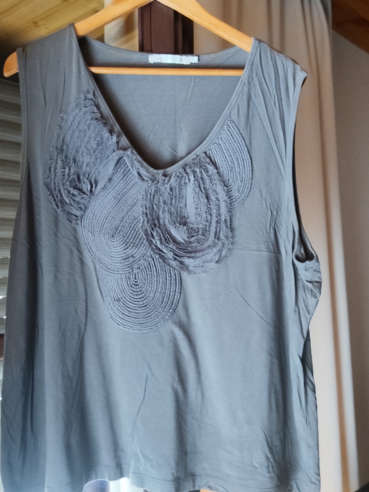 Topje Xandres maat IX, Sans manches, Taille 46/48 (XL) ou plus grande, Brun, Enlèvement