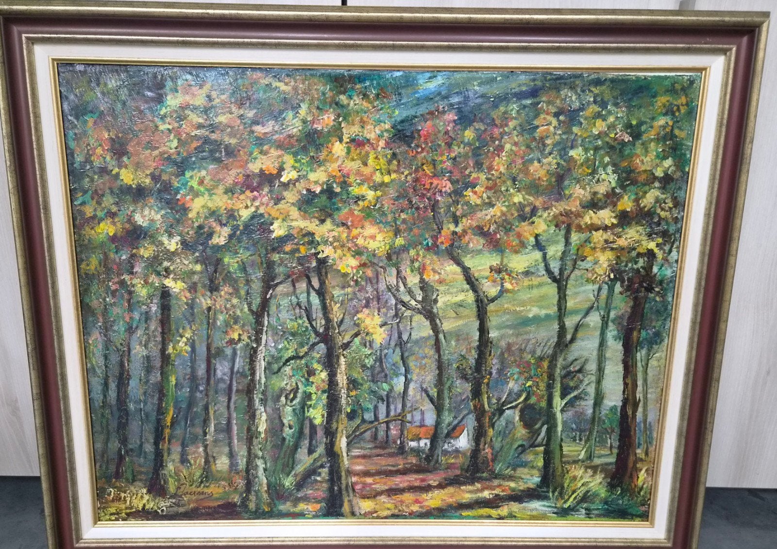 Jacxsens groot schilderij op doek, Antiek en Kunst, Ophalen, Doek