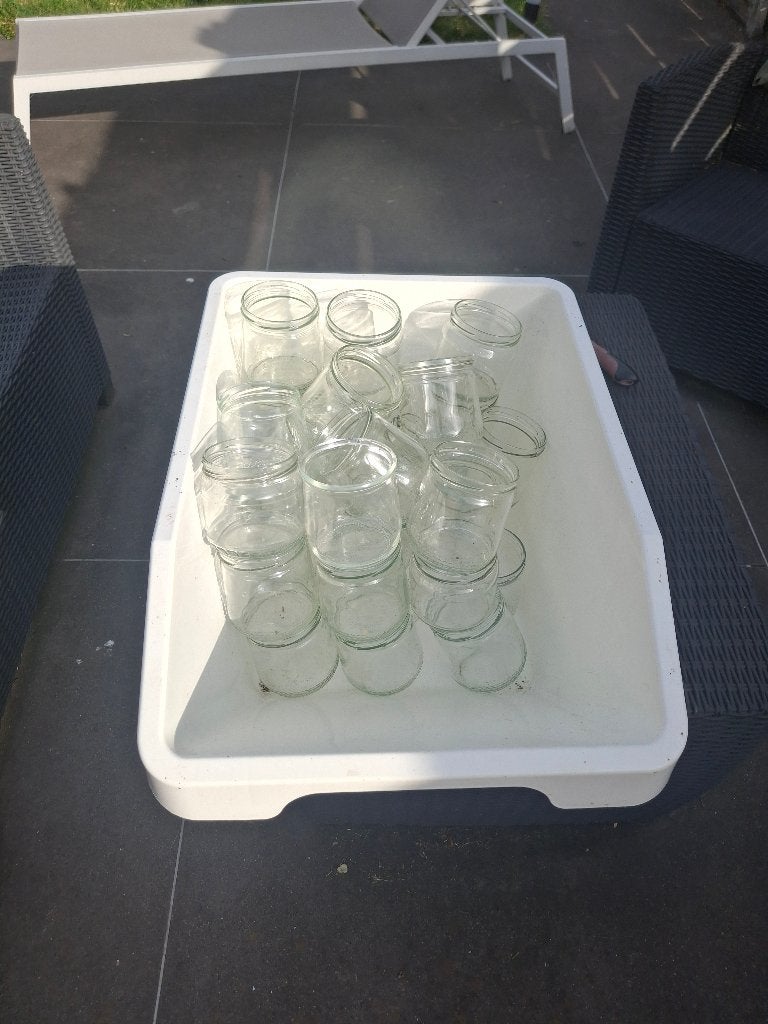 Gratis confituurpotjes, Pot de stockage, Enlèvement, Comme neuf, Verre