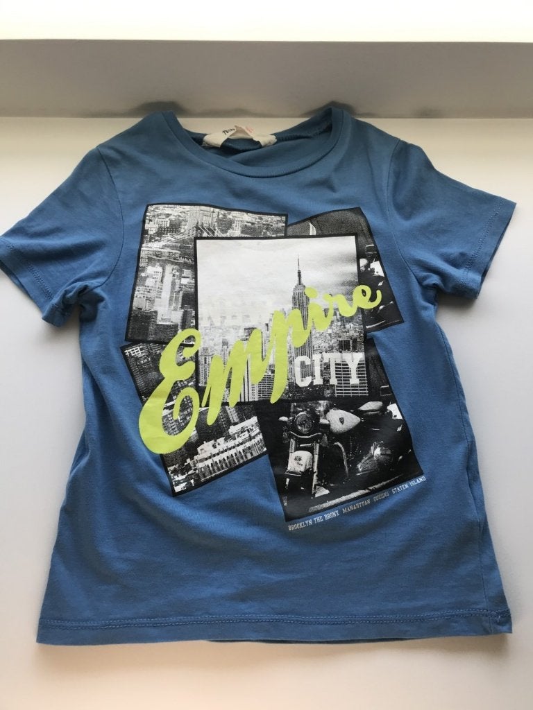 Blauwe t-shirt maat 116, in perfecte staat!, Kinderen en Baby's, Kinderkleding | Maat 116, H&M, Ophalen of Verzenden, Zo goed als nieuw