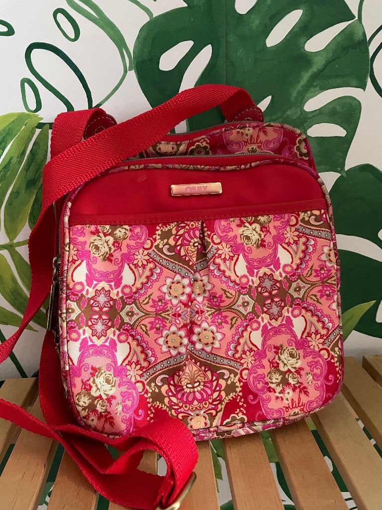Handtas platte schoudertas Oilily - GRATIS flesje Oilily, Envoi, Comme neuf, Rouge, Sac à main
