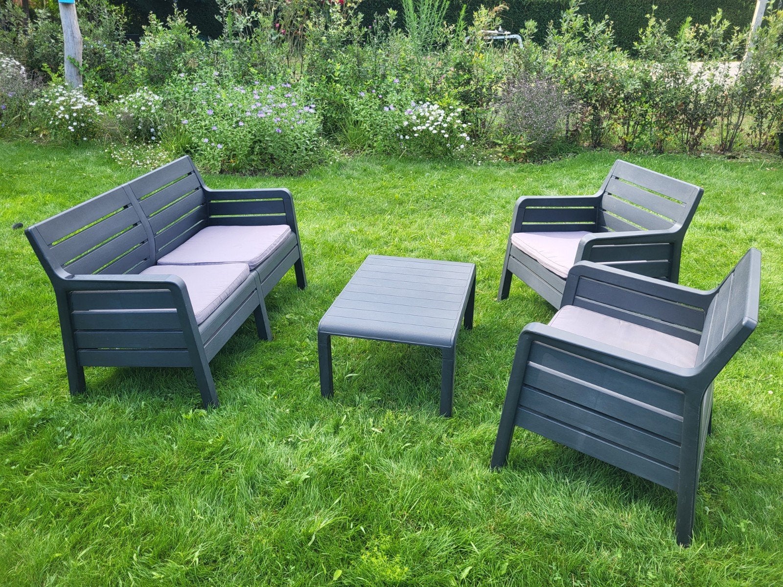 Allibert loungeset 4-delig, Jardin & Terrasse, Ensembles de jardin, Sets de jardin, Enlèvement