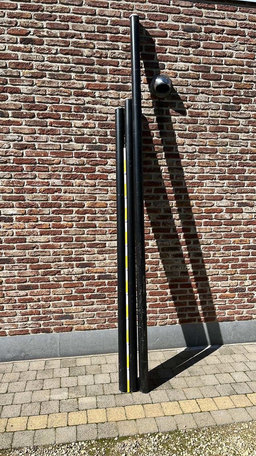 3 metalen palen afsluiting hekwerk, Tuin en Terras, Ophalen, Zo goed als nieuw, 250 cm of meer, Palen