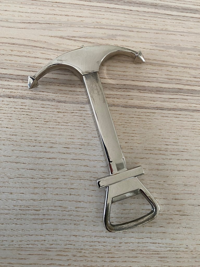 Vintage zilveren flesopener en kurkentrekker, Antiek en Kunst, Antiek | Bestek, Ophalen