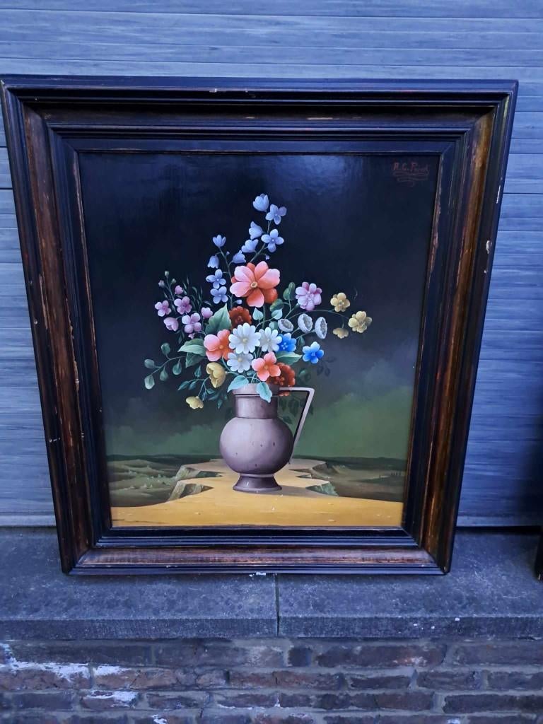 Huile sur panneau vallee perdue signe Carl prevot, Ophalen of Verzenden