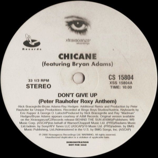 Chicane Featuring Bryan Adams - Don't Give Up, Trance, Promo, Ophalen of Verzenden, Zo goed als nieuw