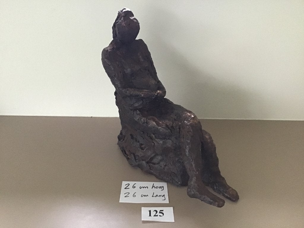 keramiek beeld van zwangere vrouw gepatineerd, Enlèvement ou Envoi, Patiné, Statue, Femme