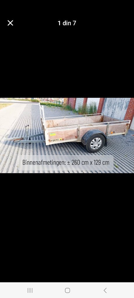 2000 | PACKO aanhangwagen | groot laadvlak 260 x 129 cm, Ophalen, Gebruikt