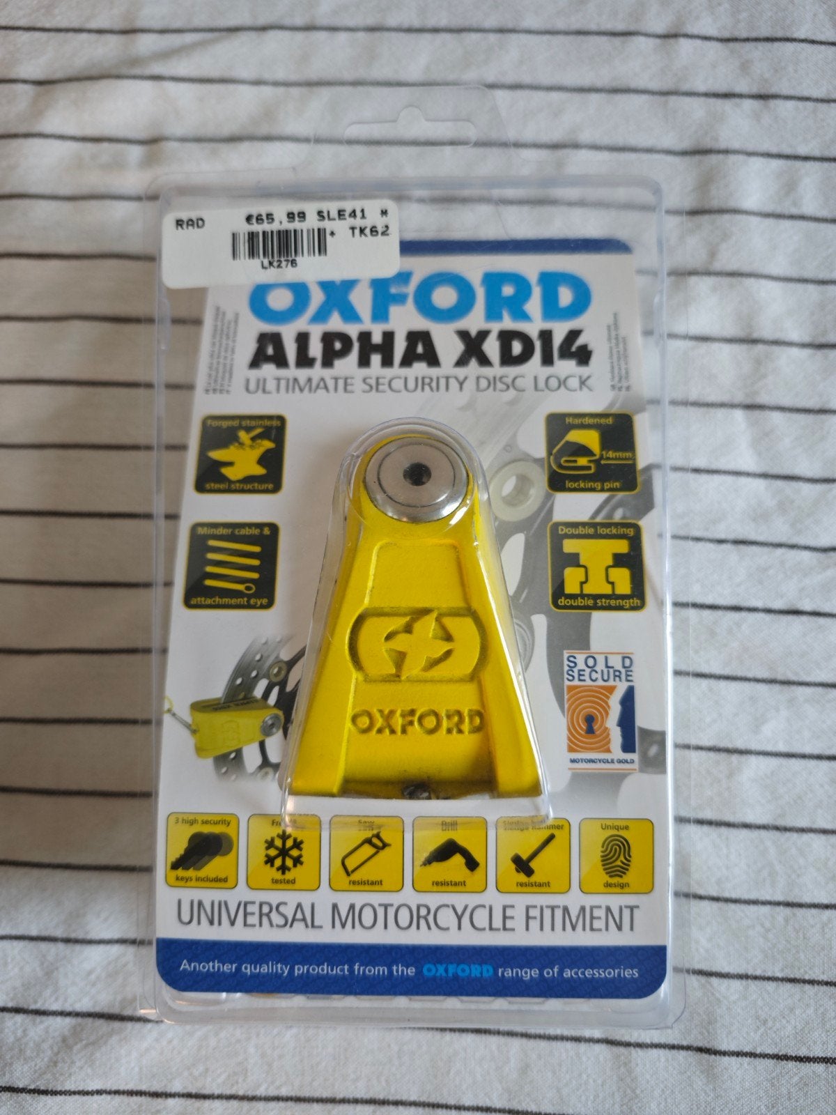 Motorslot oxford alpha xd14 geel, TV, Hi-fi & Vidéo, Batteries, Enlèvement
