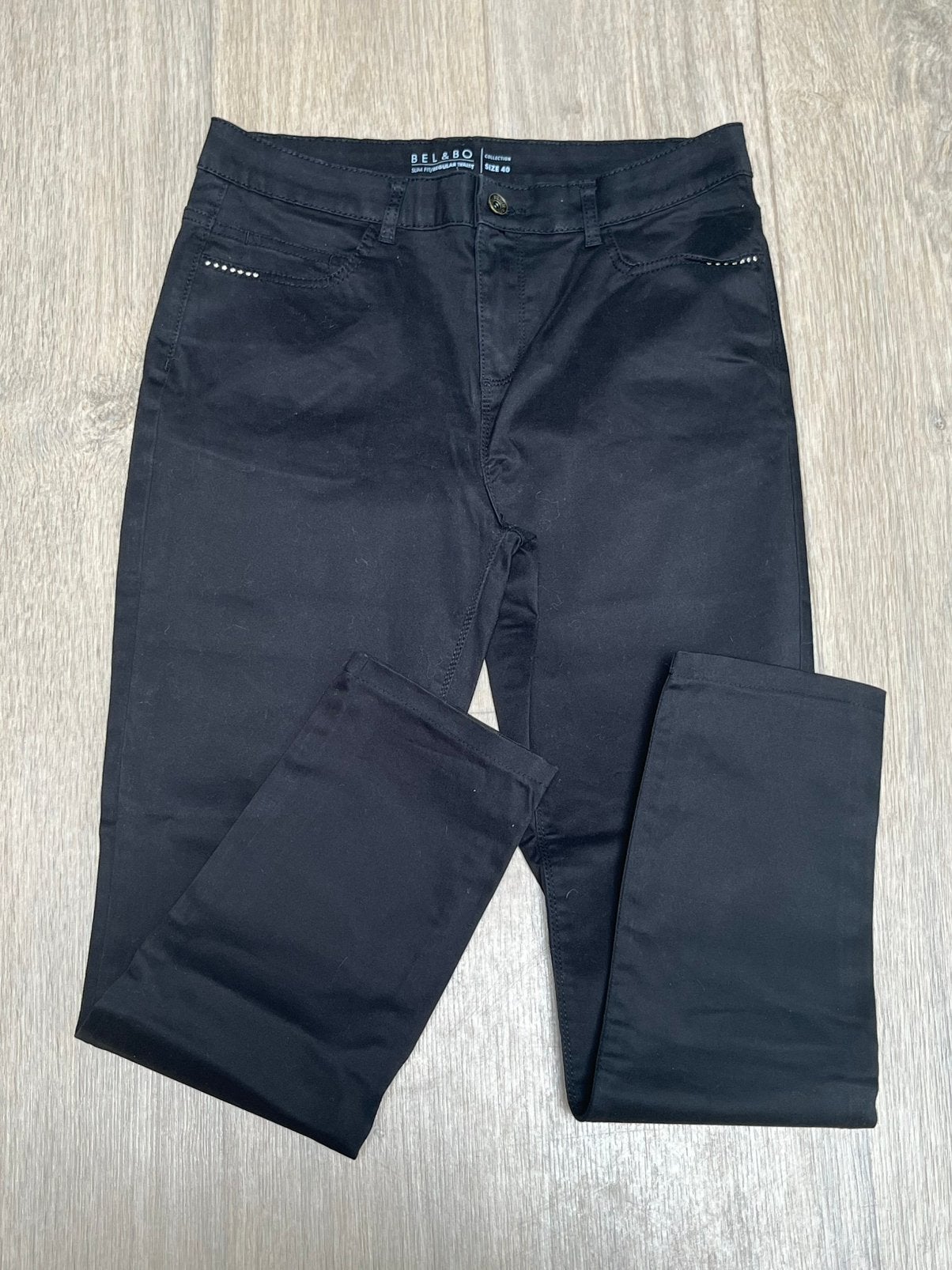 Zwarte broek B & B maat 40, Ophalen of Verzenden, Zo goed als nieuw, Maat 38/40 (M)