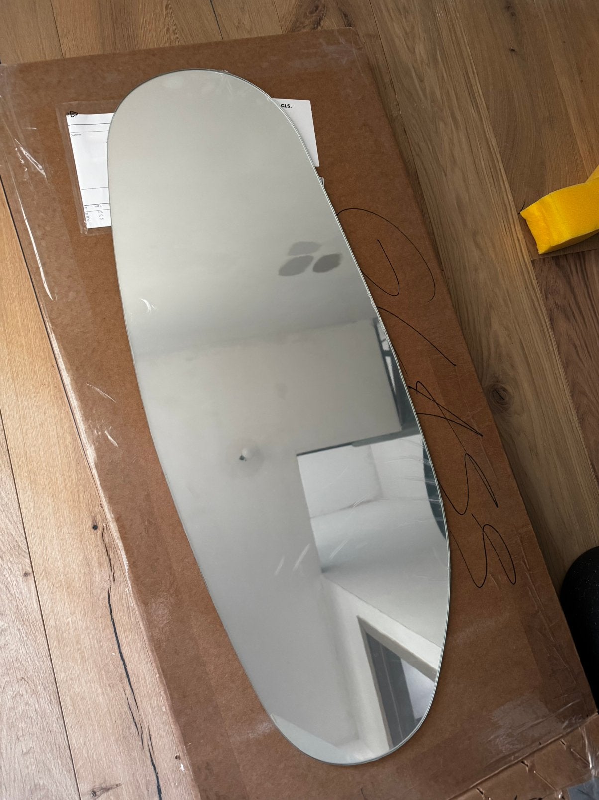 Nieuw asymmetrische spiegel 34x90 cm, Huis en Inrichting, Ophalen, Minder dan 50 cm, Nieuw, Minder dan 100 cm