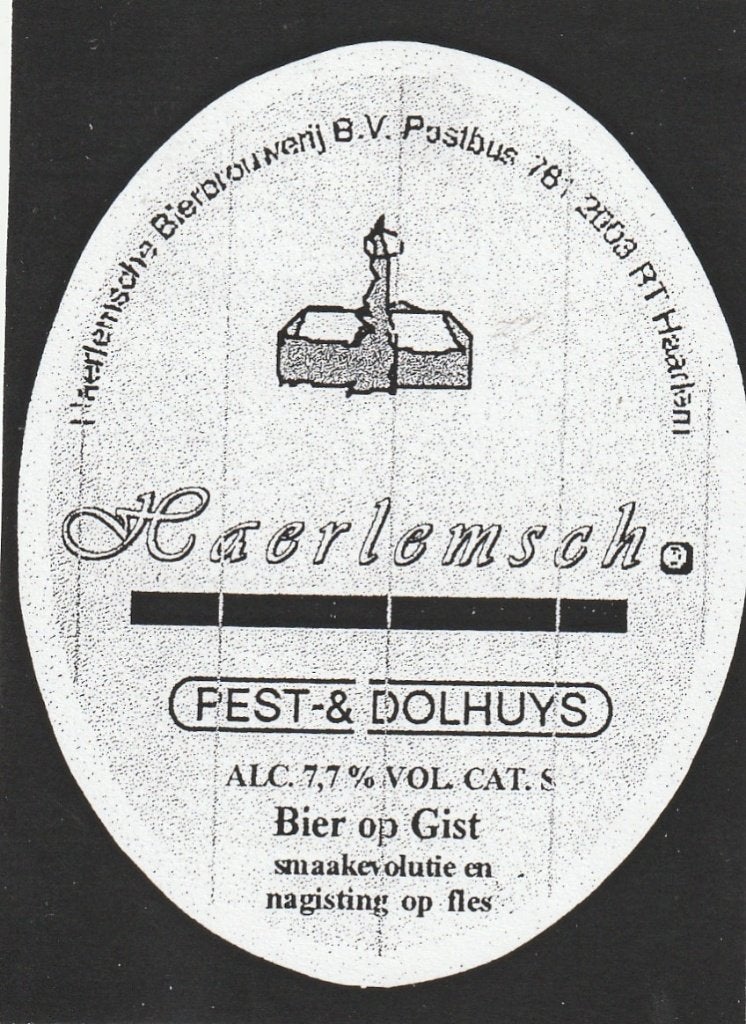 bieretiket Nederland Haerlemsche bierbr. : Pest & Dolhuys, Verzamelen, Biermerken, Verzenden, Gebruikt, Overige typen, Overige merken