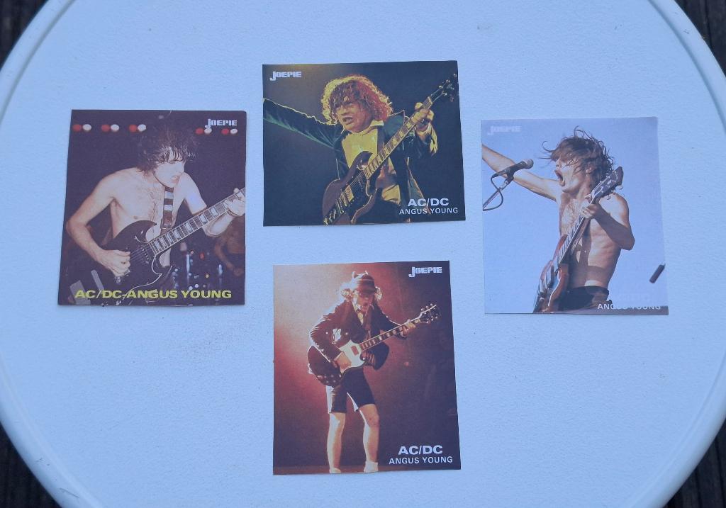 AC/DC  Angus Young originele vintage stickers, Verzamelen, Ophalen of Verzenden, Nieuw, Foto of Kaart