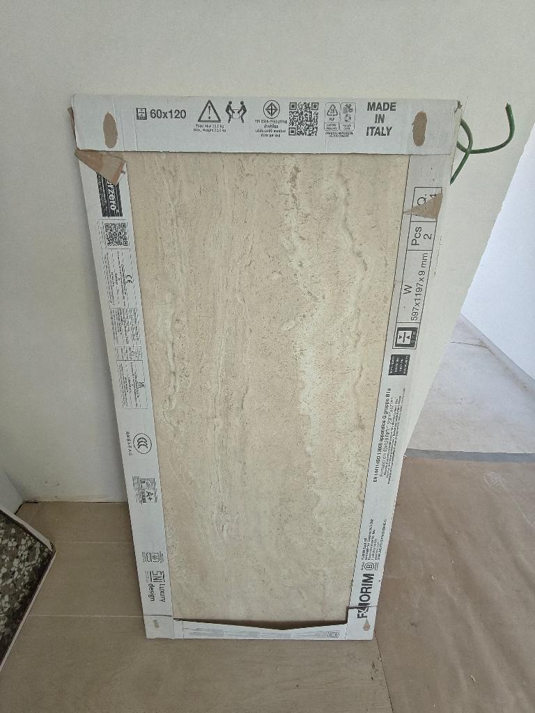 Florim Gold Travertine 60 x 120 wand/vloertegel 7.2 m2, Neuf, 60 cm ou plus, Carrelage de sol, Céramique