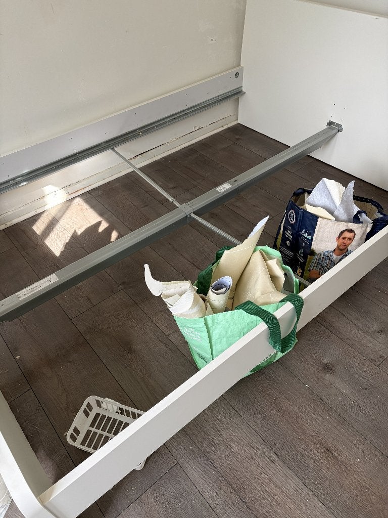 bed IKea met lattenbodems  140 x 200, Huis en Inrichting, Slaapkamer | Bedden, Ophalen, Wit, 140 cm, Zo goed als nieuw