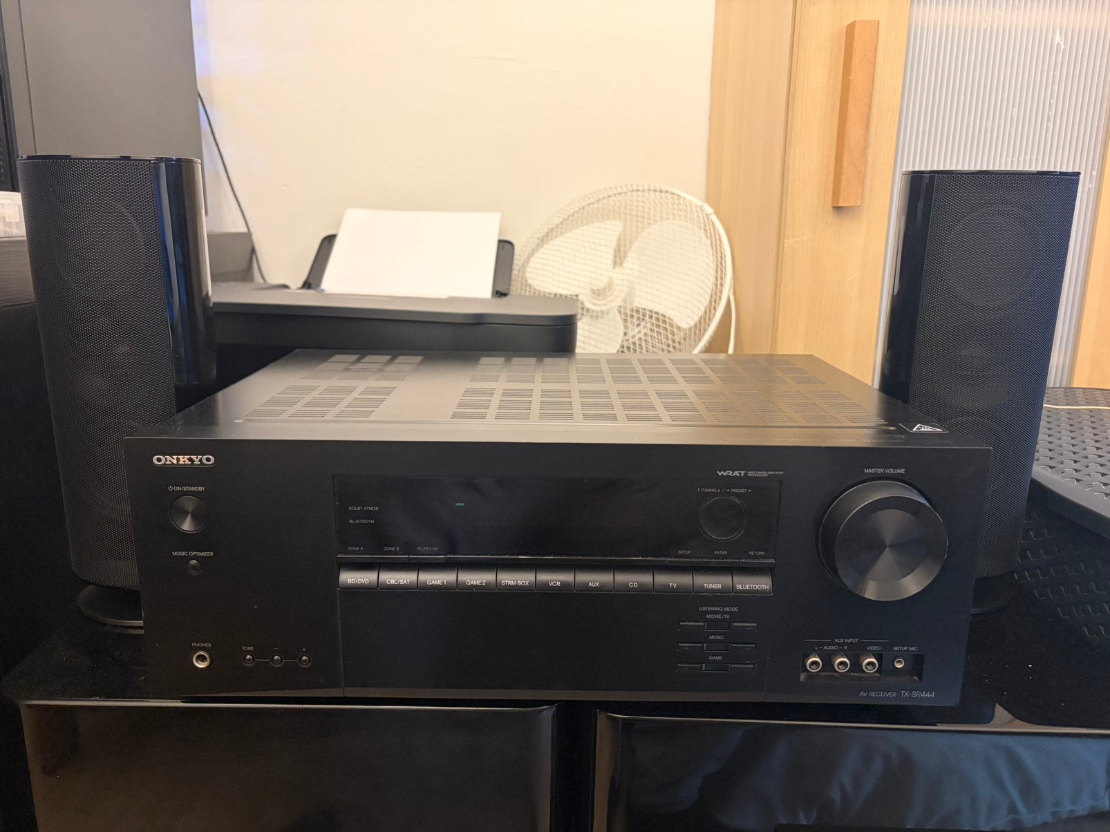 Onkyo TX-SR444 + Harman Kardon HKTS 60 – Nieuwstaat, 7.1-systeem, 70 watt of meer, Zo goed als nieuw, Overige spelers