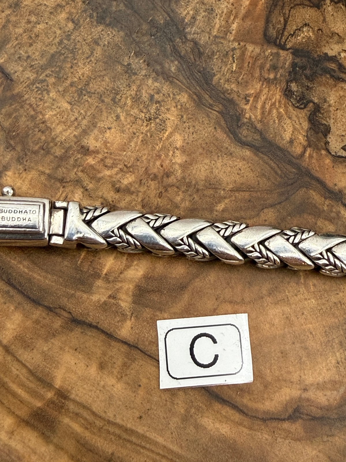 Bouddha à Bouddha «GEORGE TEXTURE» 18 cm• Taille: C POLISHED, Enlèvement ou Envoi, Comme neuf, Argent, Argent