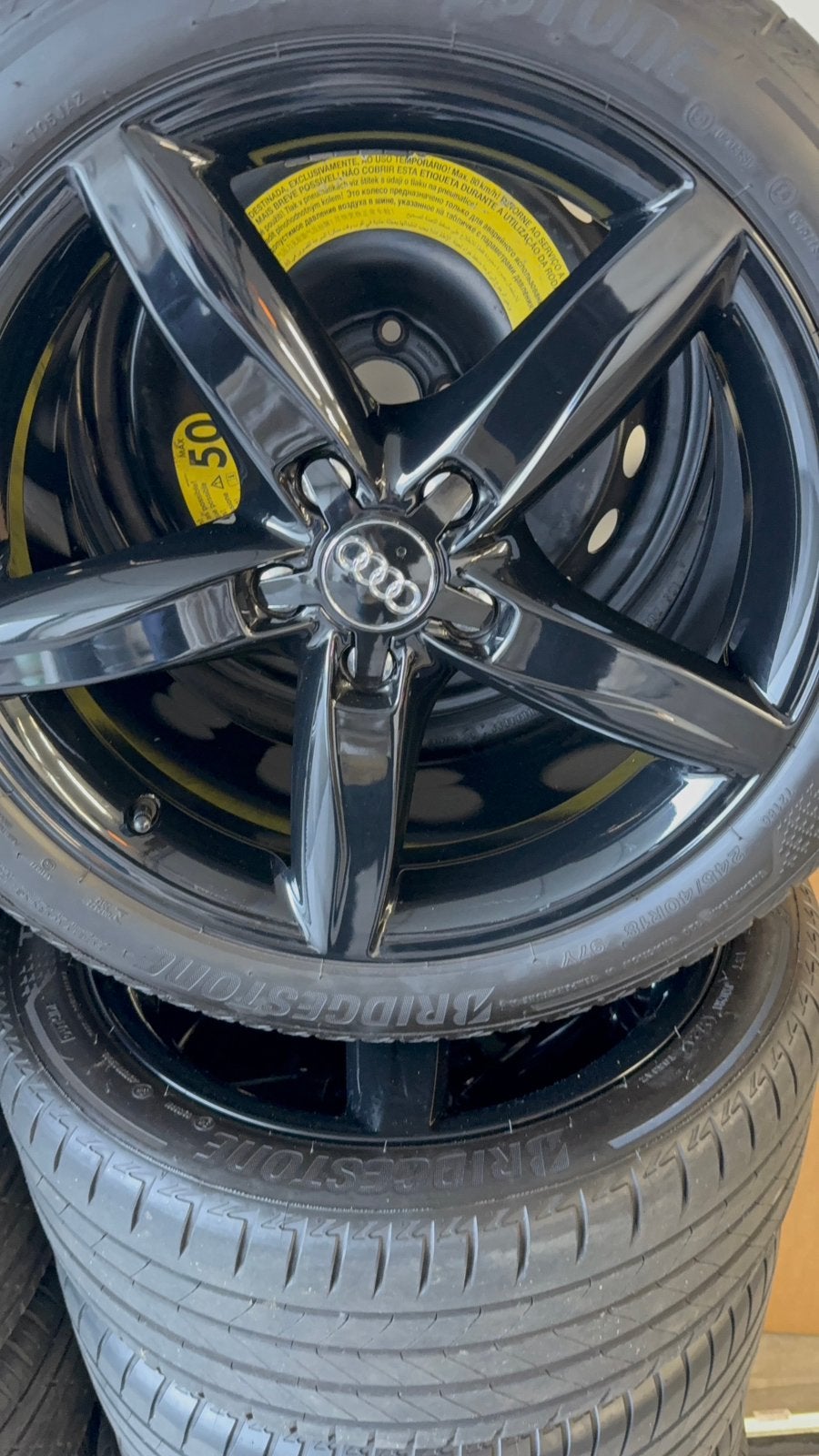 18" ALU AUDI SPORT- S-LINE 245.40.18 BRIDGESTONE BLACK, Auto-onderdelen, Banden en Velgen, Ophalen, 18 inch, 245 mm, Banden en Velgen
