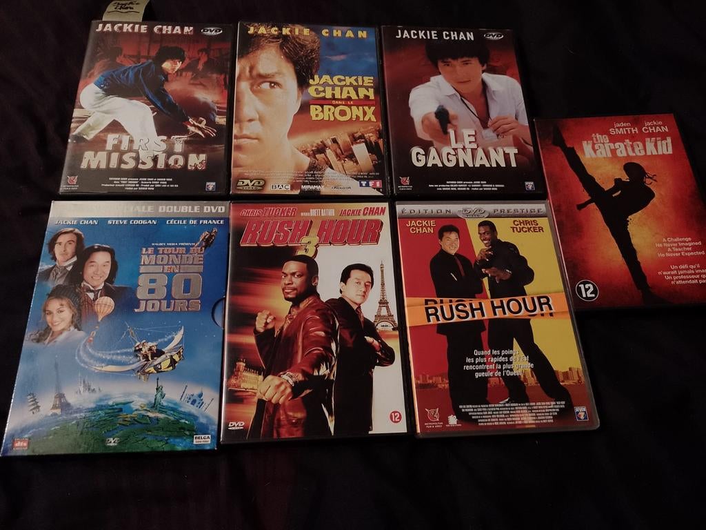 A vendre en DVD 7 films Jackie Chan, À partir de 9 ans, Enlèvement ou Envoi, Comme neuf, Arts martiaux