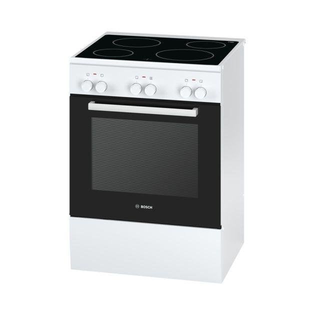 Bosch elektrisch fornuis met oven., Ophalen, Hete lucht, 4 kookzones, Zo goed als nieuw