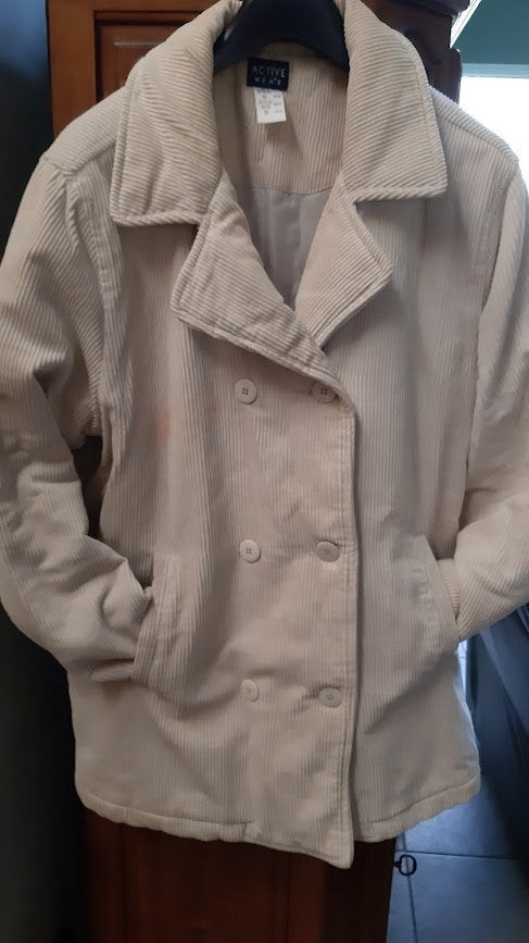 Stoere sportieve blazer V-hals ecru Active Wear 40/42, Kleding | Dames, Beige, Maat 42/44 (L), Ophalen of Verzenden, Zo goed als nieuw