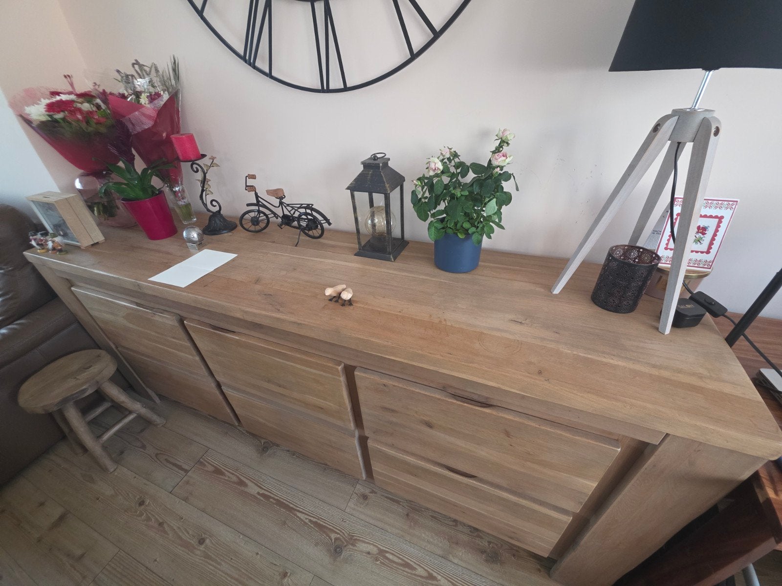Eiken eettafel met dressoir, Huis en Inrichting, Ophalen