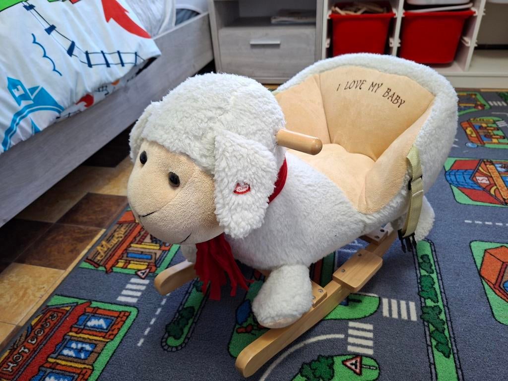 Schommel schaap met geluid, Ophalen, Gebruikt, Met geluid