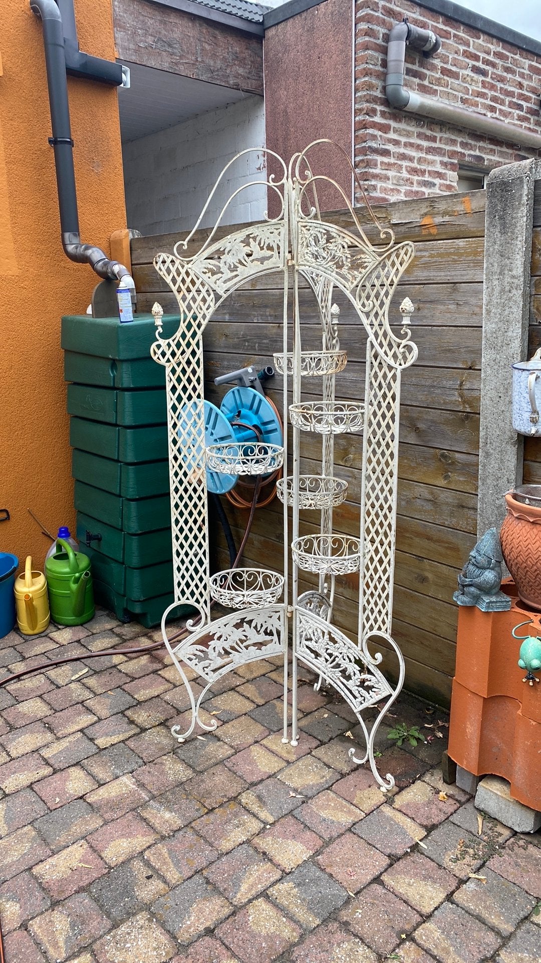 Ijzeren bloemstaander Brocante, Ophalen, Gebruikt, Metaal, Overige typen