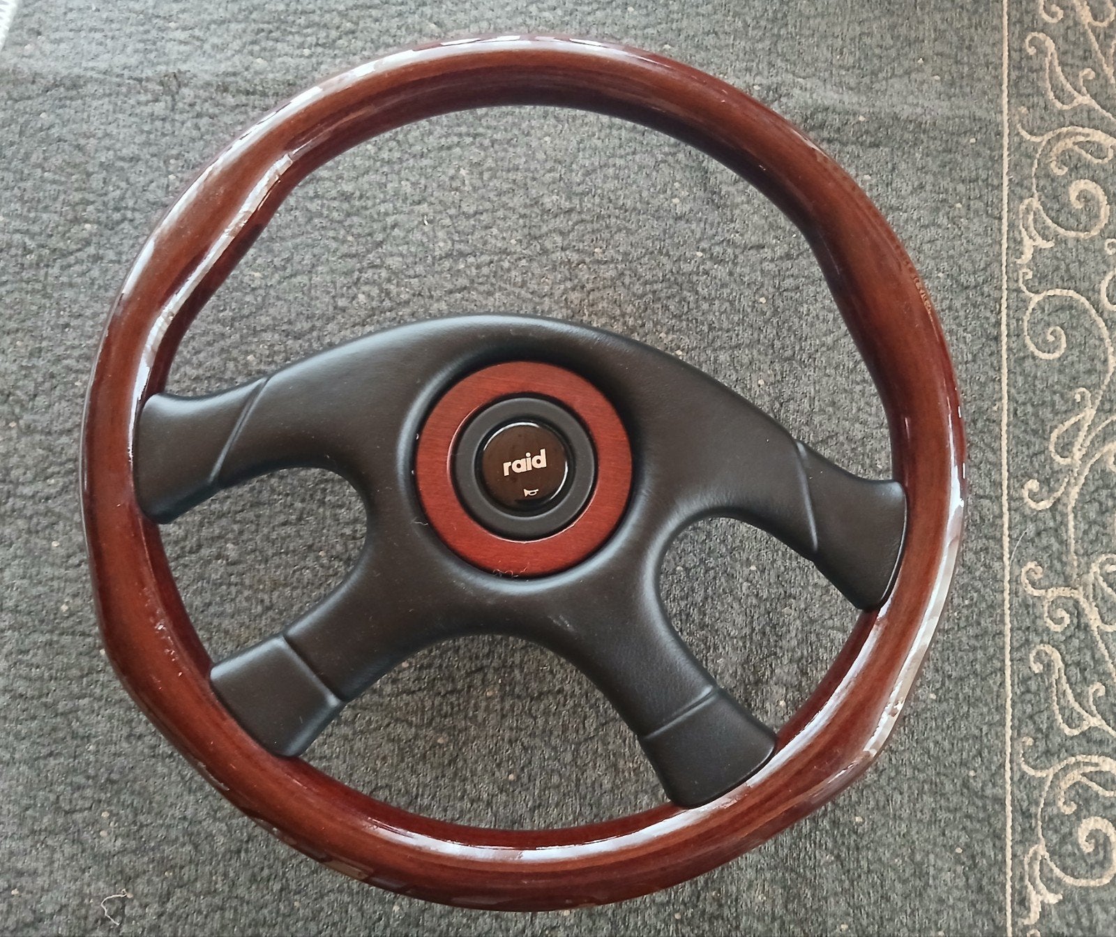 volant vintage en bois. retro stuur in hout, Ophalen of Verzenden