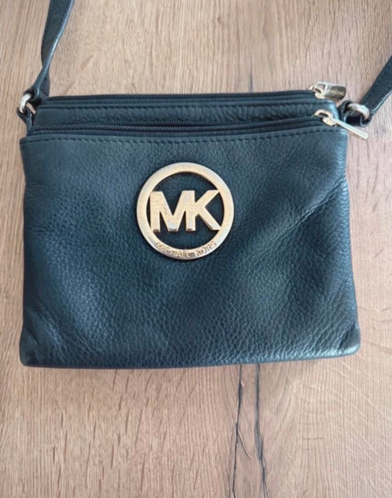 Michael kors crossbody, Gebruikt, Zwart, Leer, Ophalen