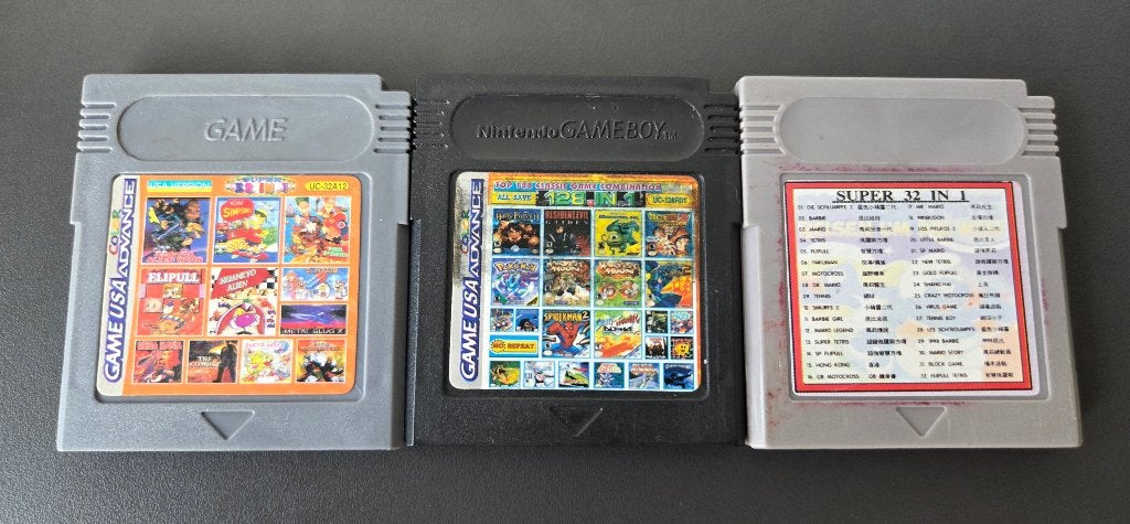 Lot de 3 multichariots Game Boy rétro (32 en 1 et 128 en 1), Consoles de jeu & Jeux vidéo, Enlèvement ou Envoi, 1 joueur, Autres genres